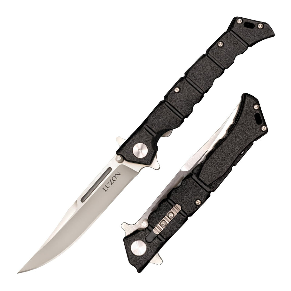 Cold Steel Luzon Medium Folder open, showcasing compact EDC design and secure grip.