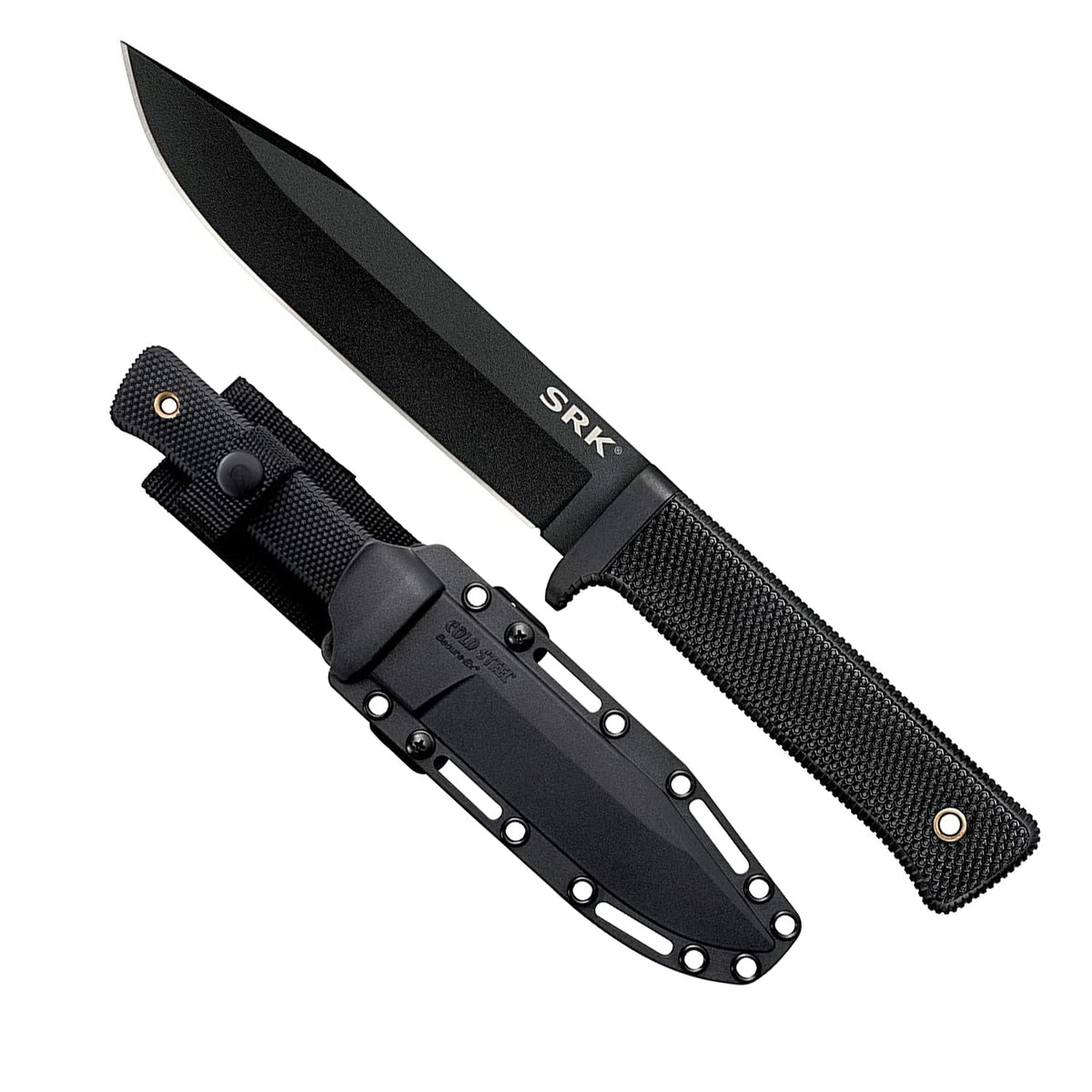 Cold Steel SRK with 6-inch clip-point blade for rugged survival tasks.