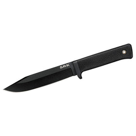 Cold Steel SRK with black-tuff finish enhances corrosion protection and stealth look.