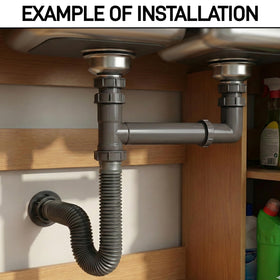 COLDDD adjustable-width section showing 11 to 18 inch compatibility for sink layouts.