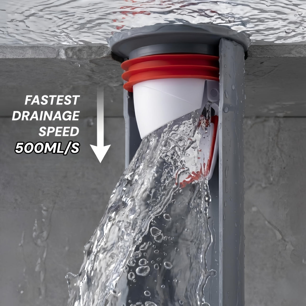 COLDDD detachable hair catcher atop seal traps debris before entering the drain.