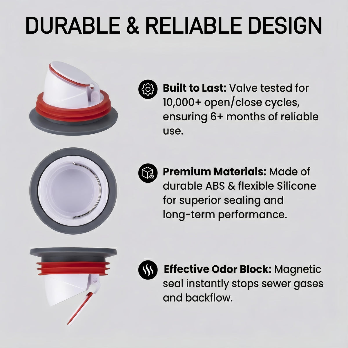 COLDDD shower drain seal enhances performance and reduces damp smells.