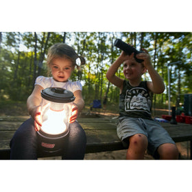 Coleman Battery Guard 250m LED Flashlight used on a night outdoor adventure.