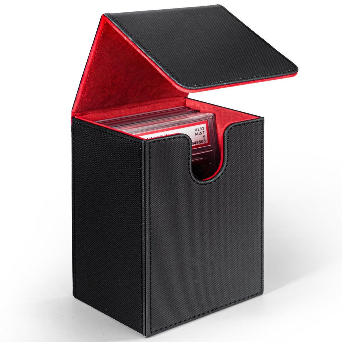 CollectHall PSA graded card case exterior in premium PU leather for durable travel protection