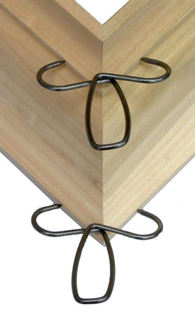 Collins Tool glue-drying miter corner remains tight and aligned.