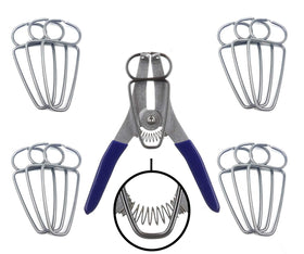 Collins Tool spring-loaded pliers closeup for precise miter work.