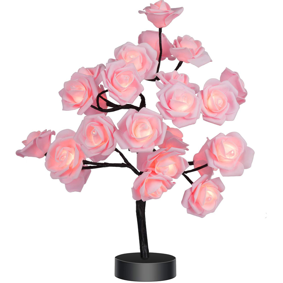 COLORLIFE Rose Tree Lamp in bonsai style offering a soft, cozy glow for living spaces