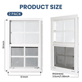COLORPAPA shed window 12x18 side view close-up of tempered glass showing wind and rain resistance.