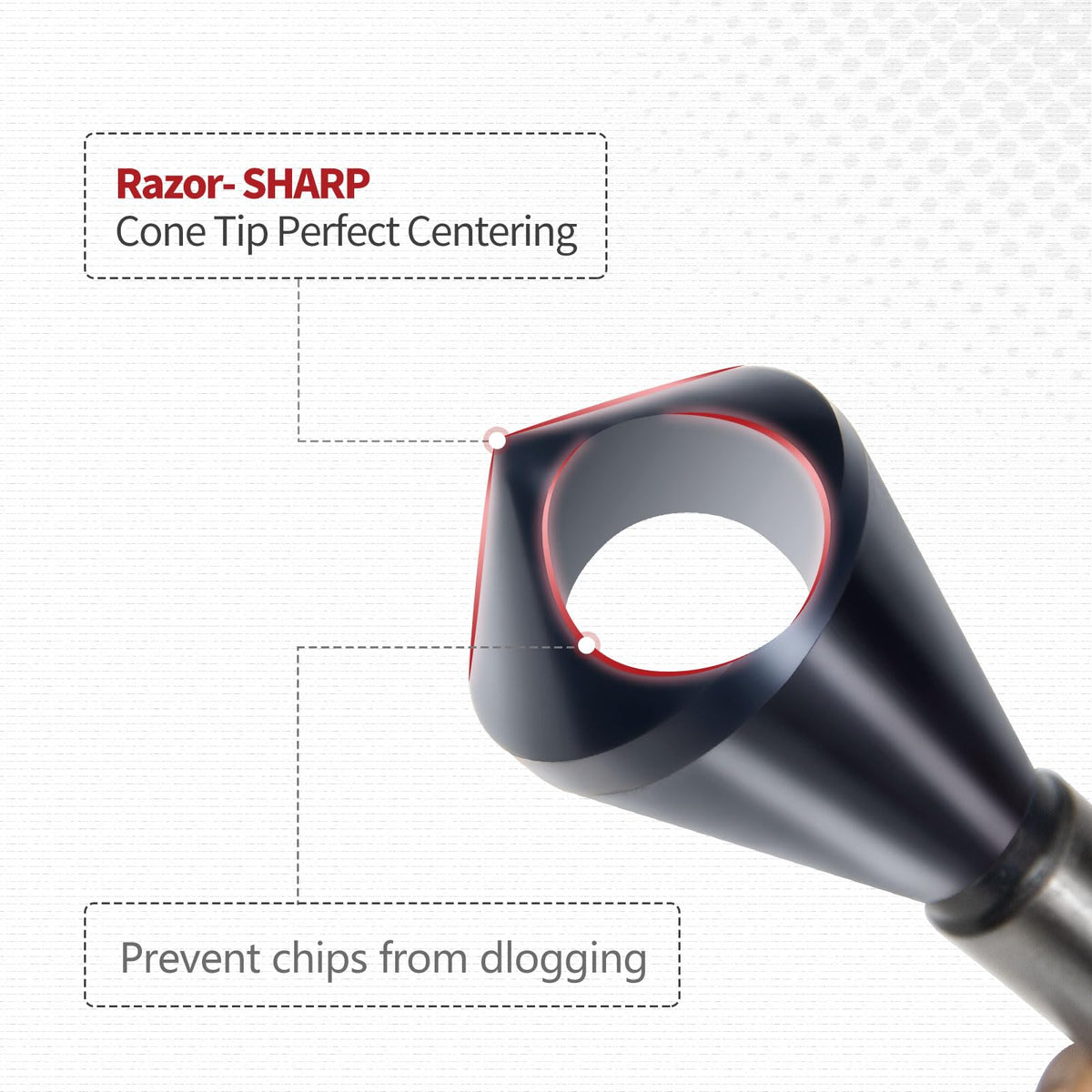 ColumPRO cobalt countersink 15-20mm deep countersink capability in metalwork.