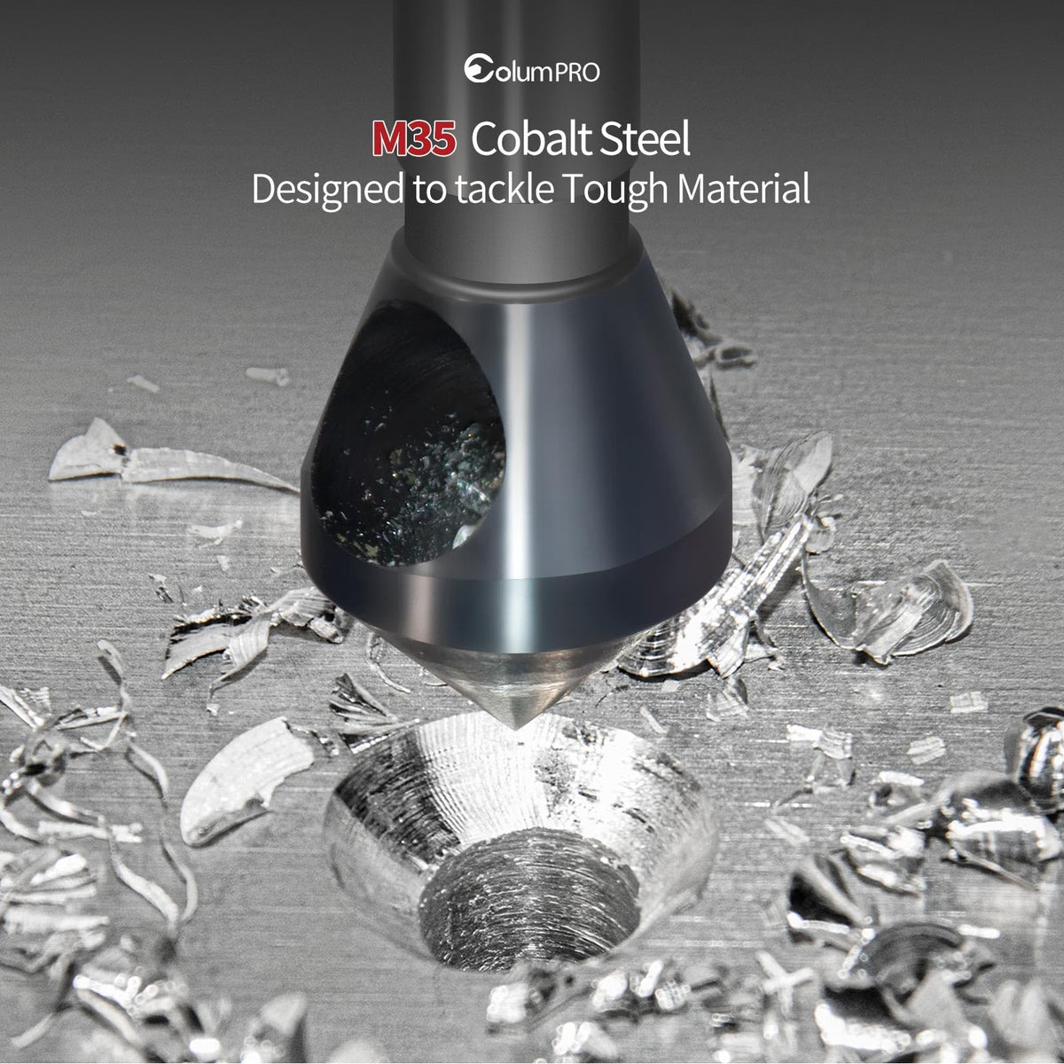 ColumPRO cobalt countersink 5-10mm rugged tip suitable for stainless steel work.