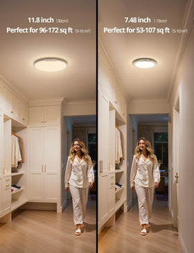 Combuh 30cm panel ceiling light for broad bathroom coverage