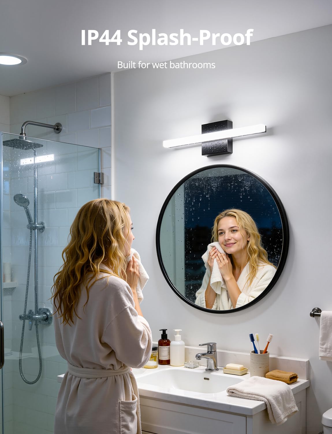 Combuh acrylic diffuser bath light softens glare for comfortable bathroom use