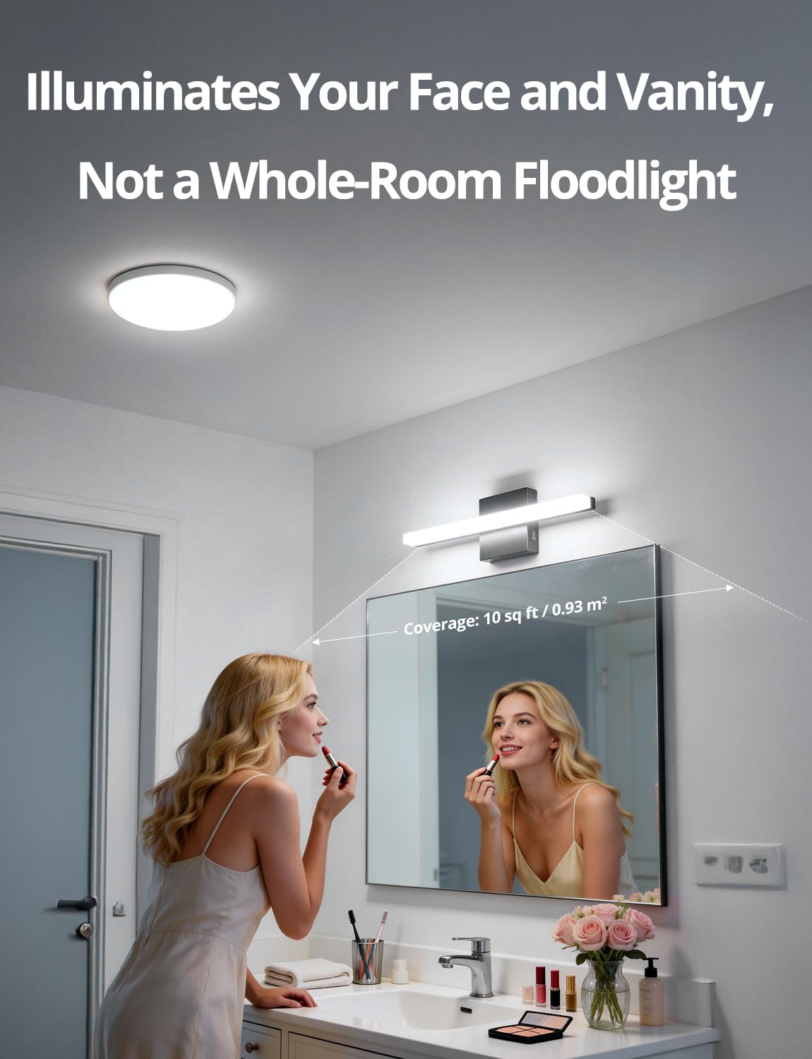 Combuh anti-fog bathroom light reduces condensation around mirror