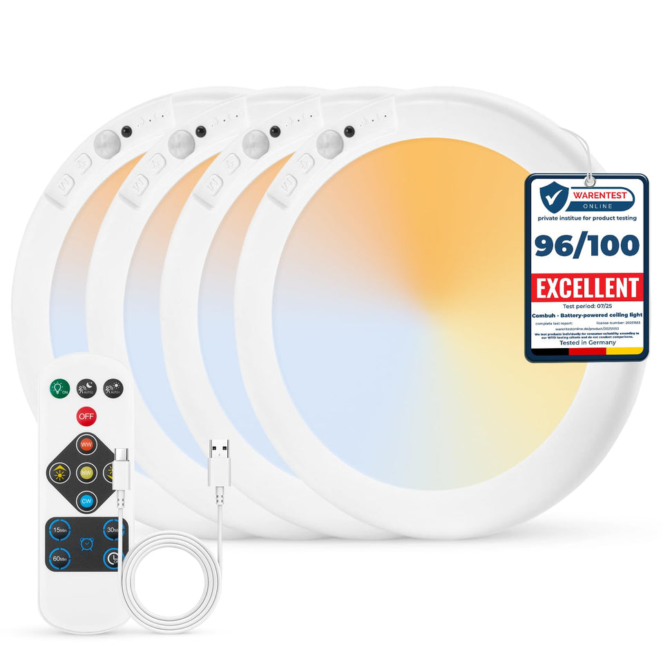 Combuh shower light adhesive motion sensing for safe hands free bathroom illumination