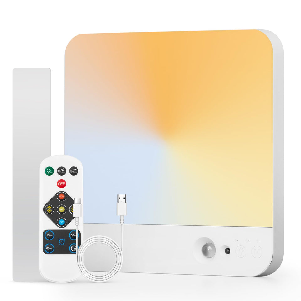 Combuh battery-operated ceiling light with motion sensor for hands-free closet lighting