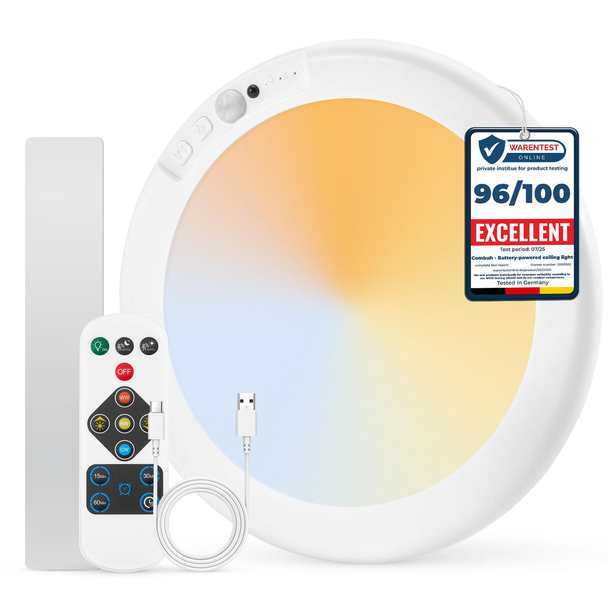 Combuh battery-operated shower light provides wireless illumination in damp spaces