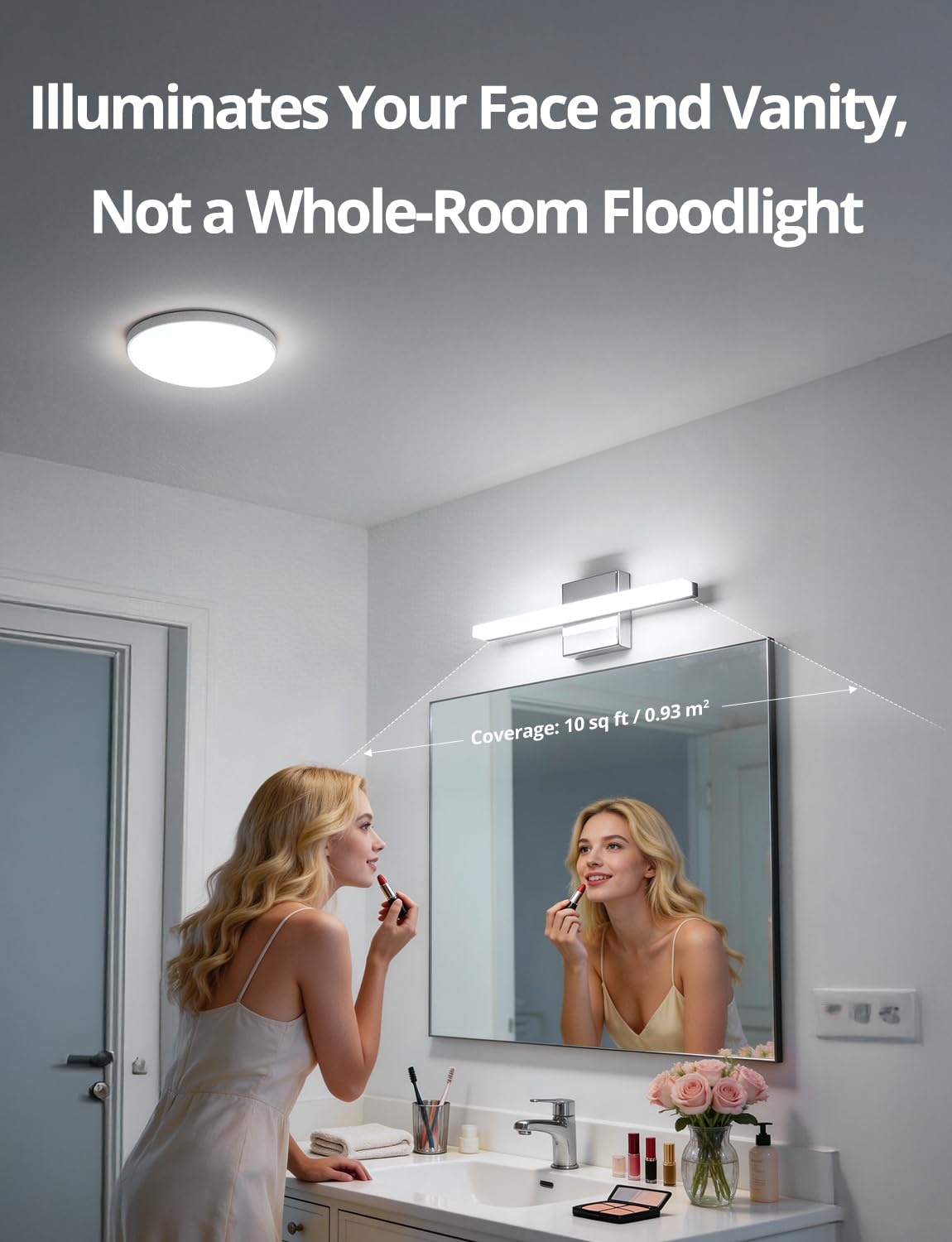 Combuh durable rustproof stainless base resists daily bathroom humidity.