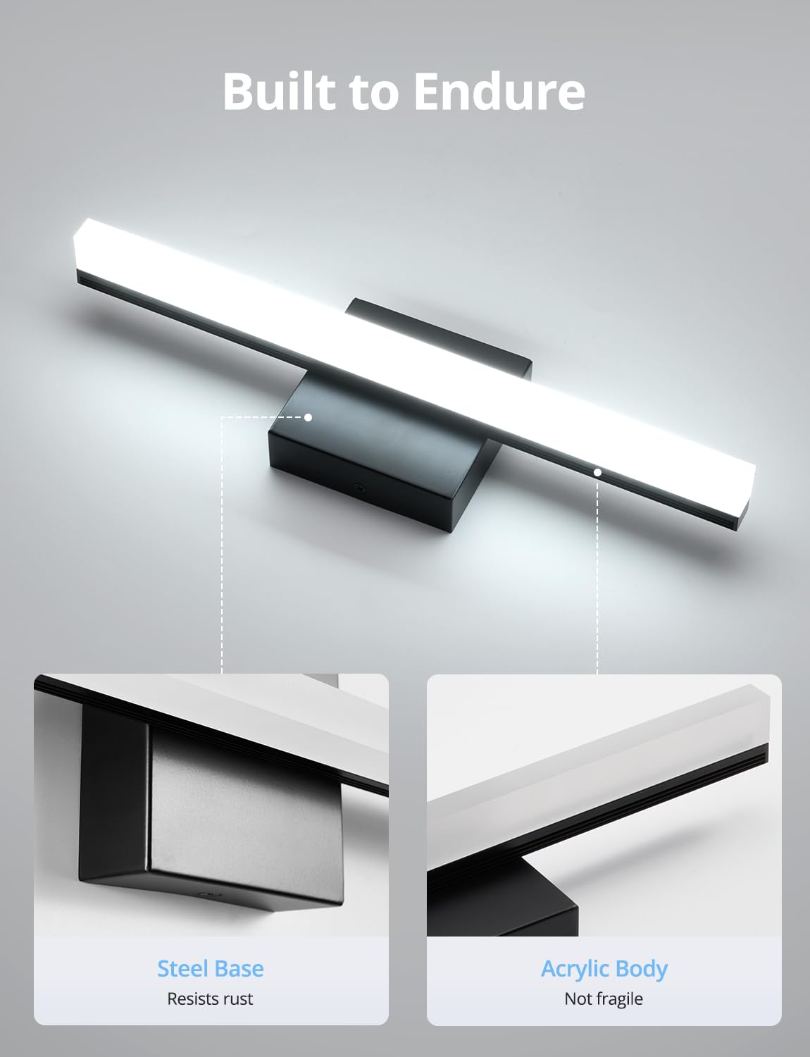 Combuh LED integrated vanity light delivers bright space-saving illumination