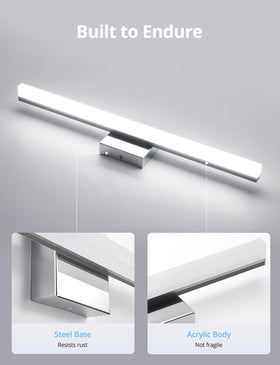Combuh vanity light showing moisture-resistant design for humid bathrooms.