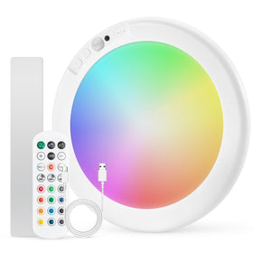 Combuh rechargeable ambient shower light on ceiling with RGB mood colors for spa like showers