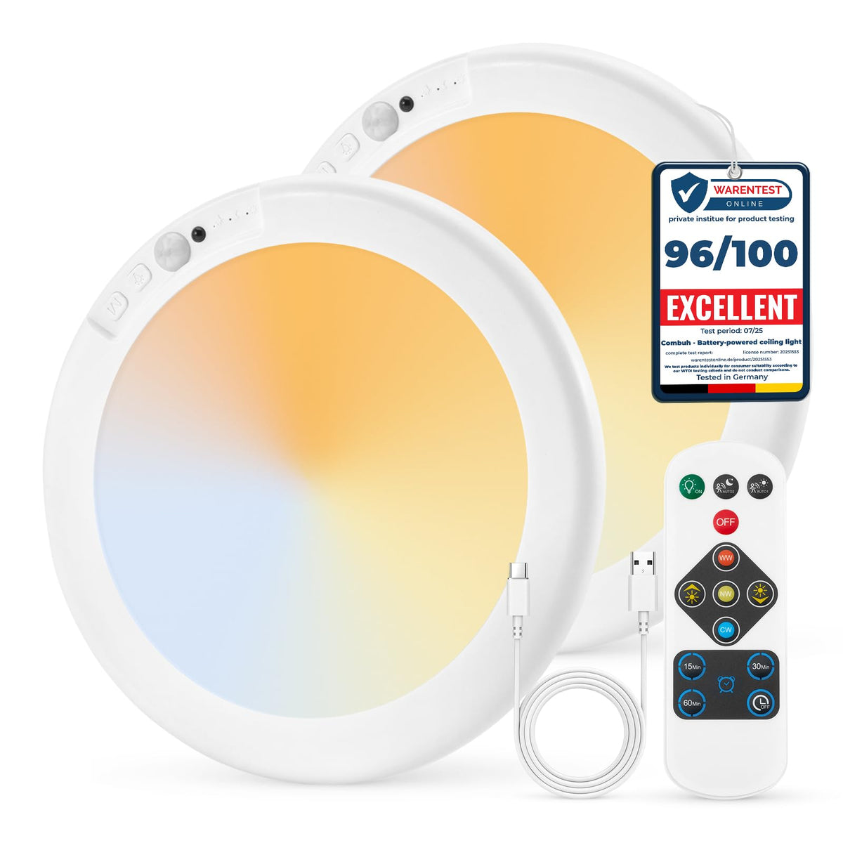 Combuh rechargeable closet light with motion sensor for hands-free illumination.
