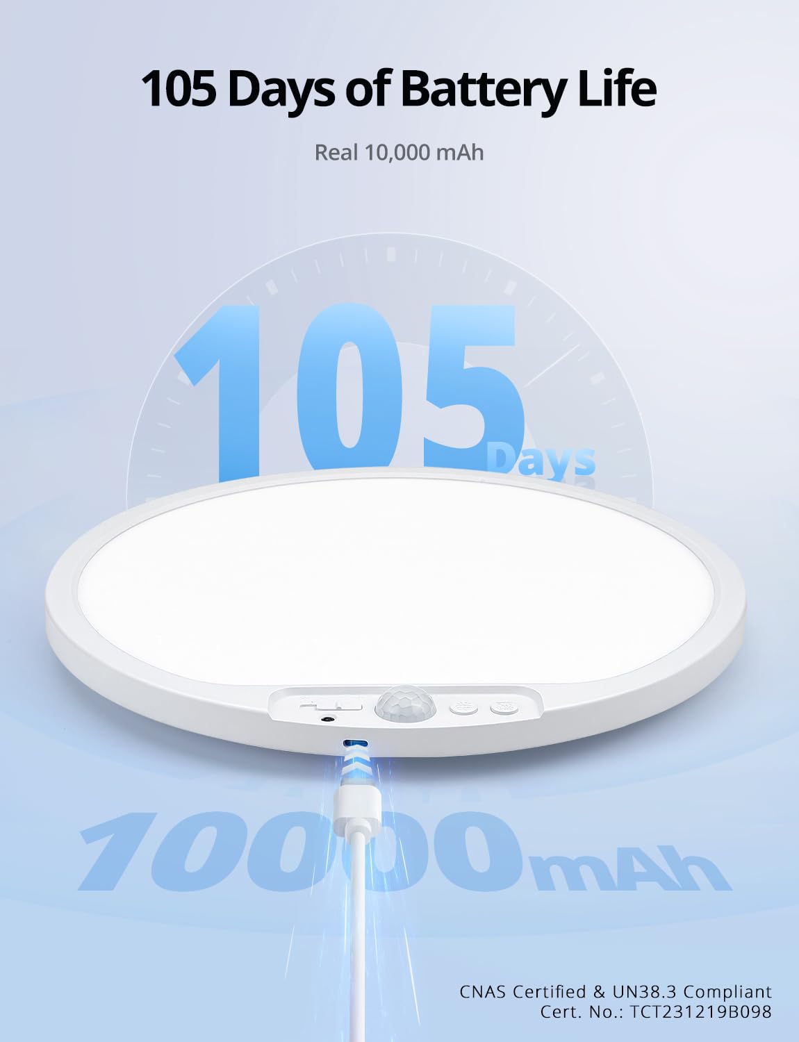 Combuh wireless mount ceiling light with twist-lock secure mounting