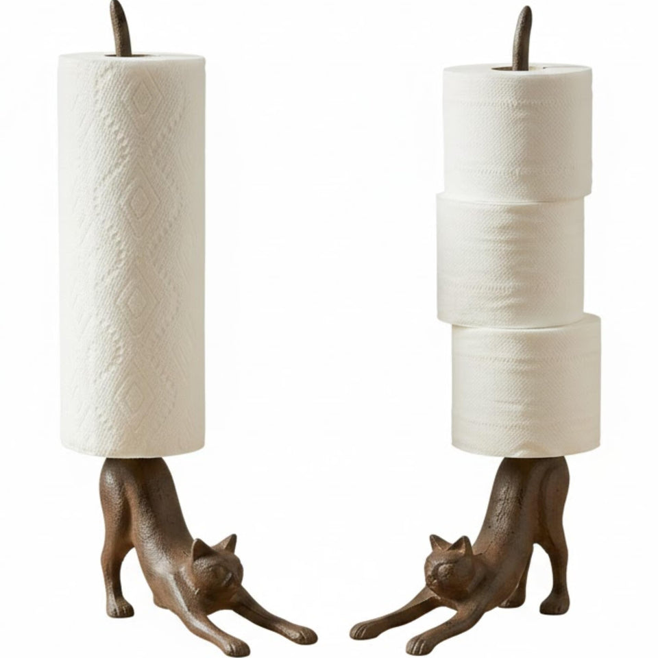 Comfify Yoga Cat decorative paper towel holder adds whimsy to your kitchen.