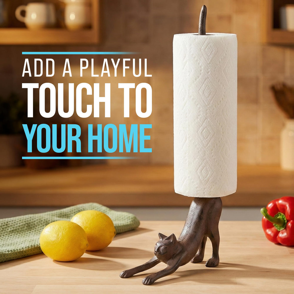 Comfify Yoga Cat toilet paper holder brings playful charm to bathrooms.