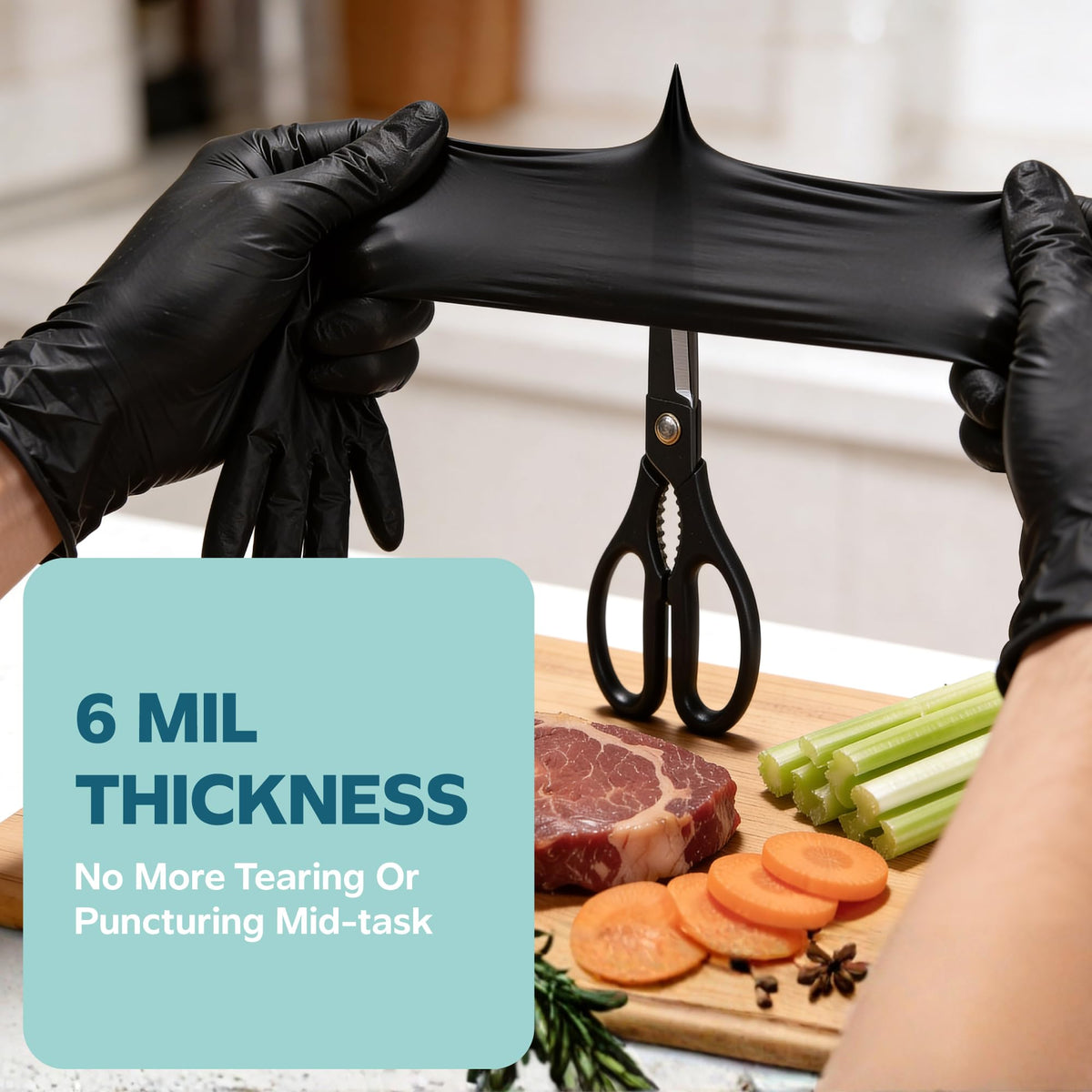 Comfy Package GUSTO black nitrile gloves two-box packaging viewed from side