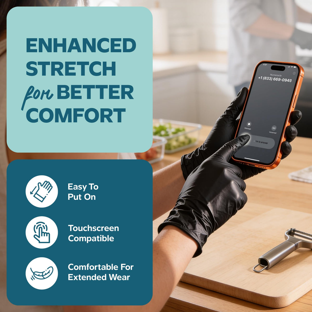 Comfy Package GUSTO latex-free and powder-free nitrile gloves