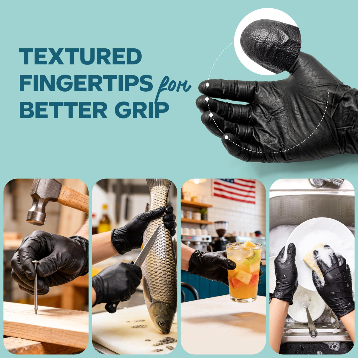 Comfy Package GUSTO gloves with textured fingertips for better grip