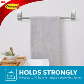 Command Bath Satin Nickel Damage-Free design allows bathroom refresh without holes
