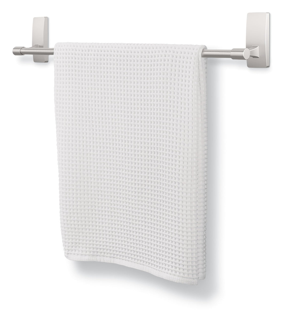 Command Bath Satin Nickel Surfaces adheres to glass, tile, and painted surfaces