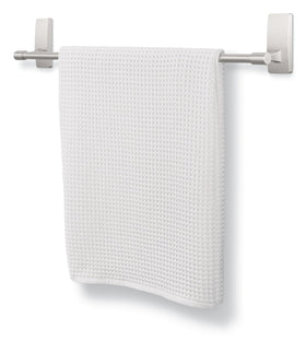 Command Bath Satin Nickel Surfaces adheres to glass, tile, and painted surfaces
