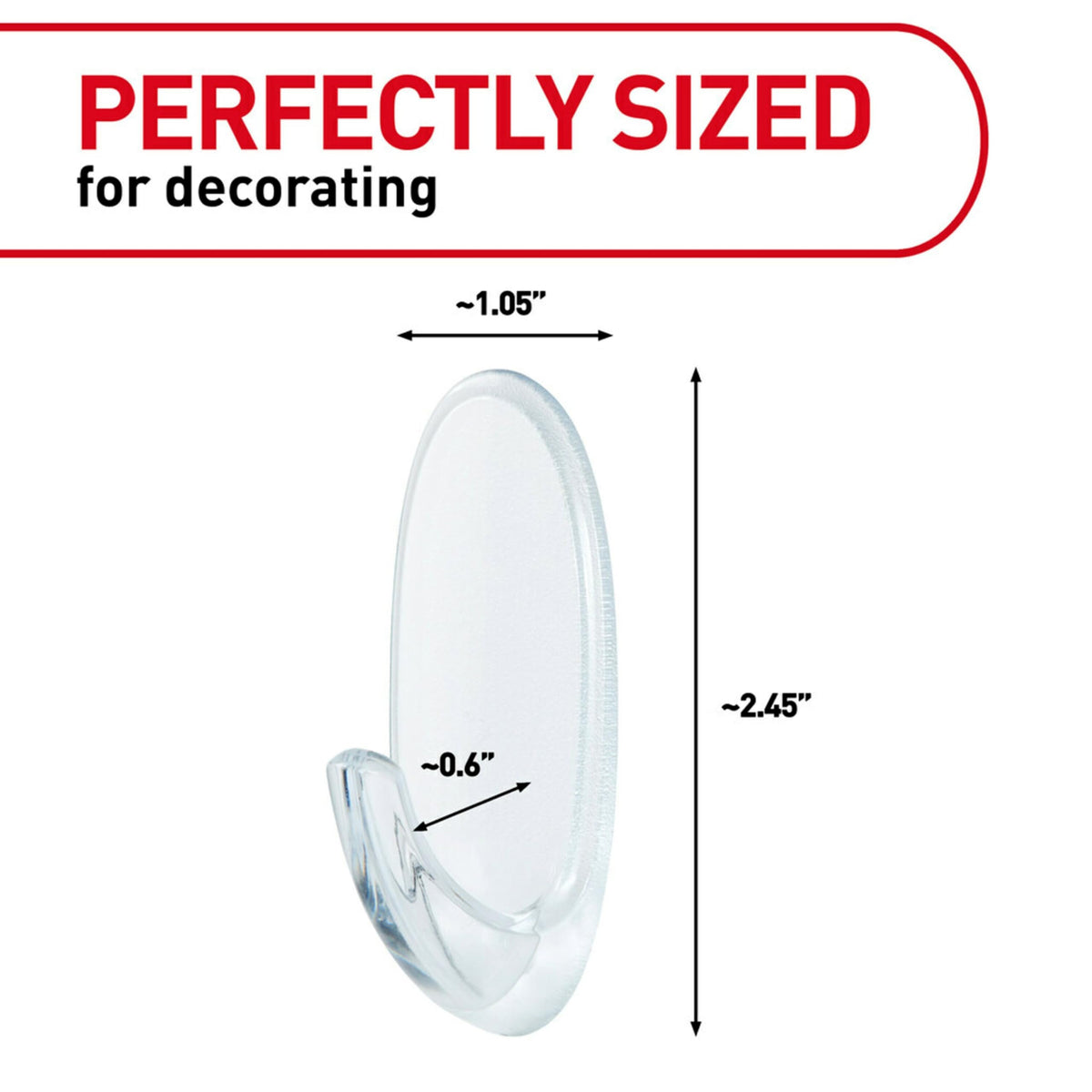 Command Clear Medium Hooks install securely for dorm room storage and quick updates