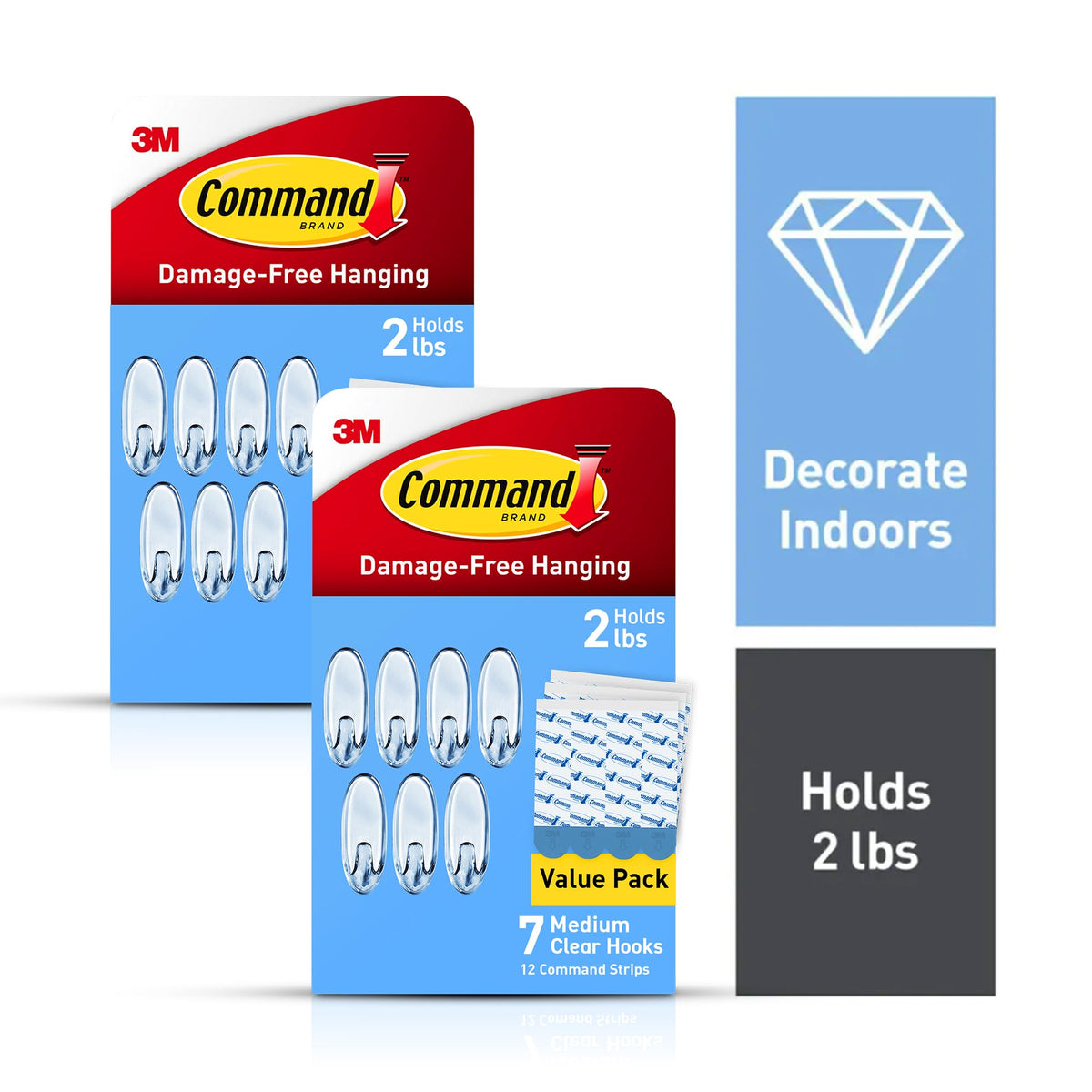 Command Clear Medium Hooks demonstrate easy decoration on painted surfaces
