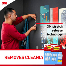Command Clear Medium Hooks ideal for dorm room organization and quick changes