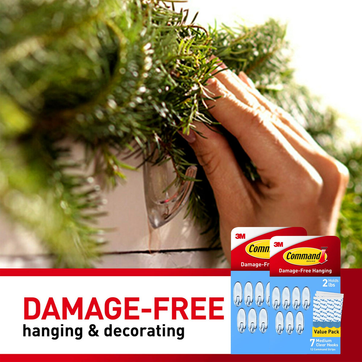 Command Clear Medium Hooks hang kitchen utensils neatly and accessibly