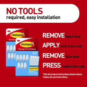 Command Clear Medium Hooks removal process shows clean strip removal