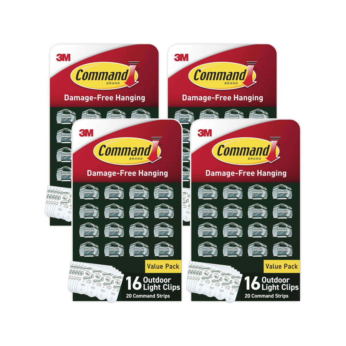 Command clear outdoor light clip pack for damage-free exterior lighting.