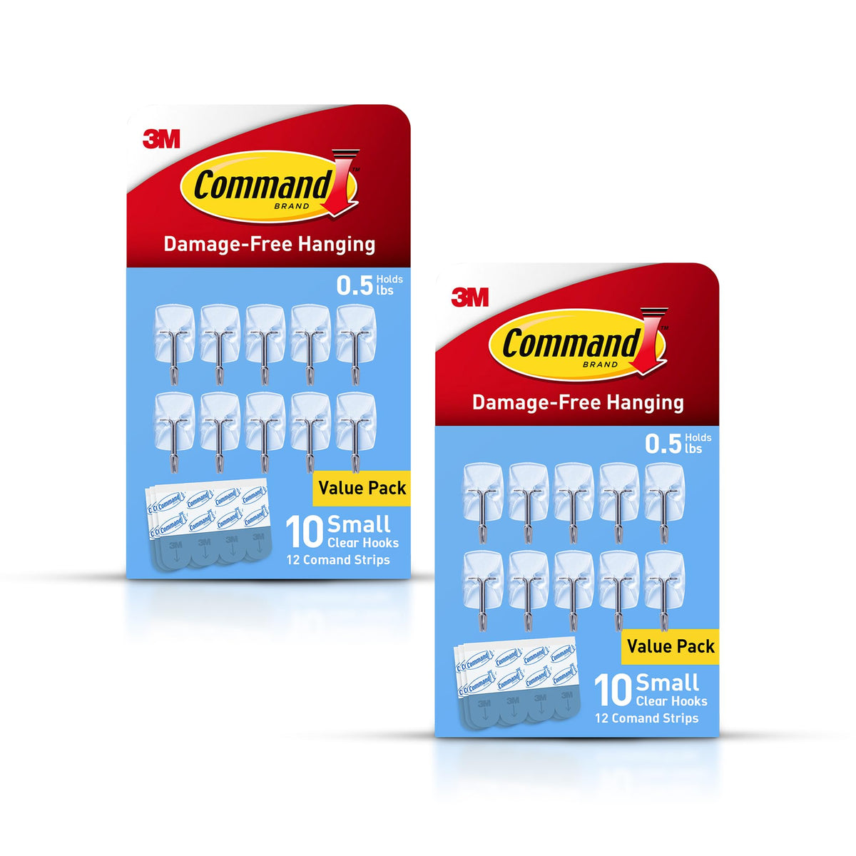 Command Clear Small Wire Hooks package showing 20 hooks and 24 strips for damage-free hanging
