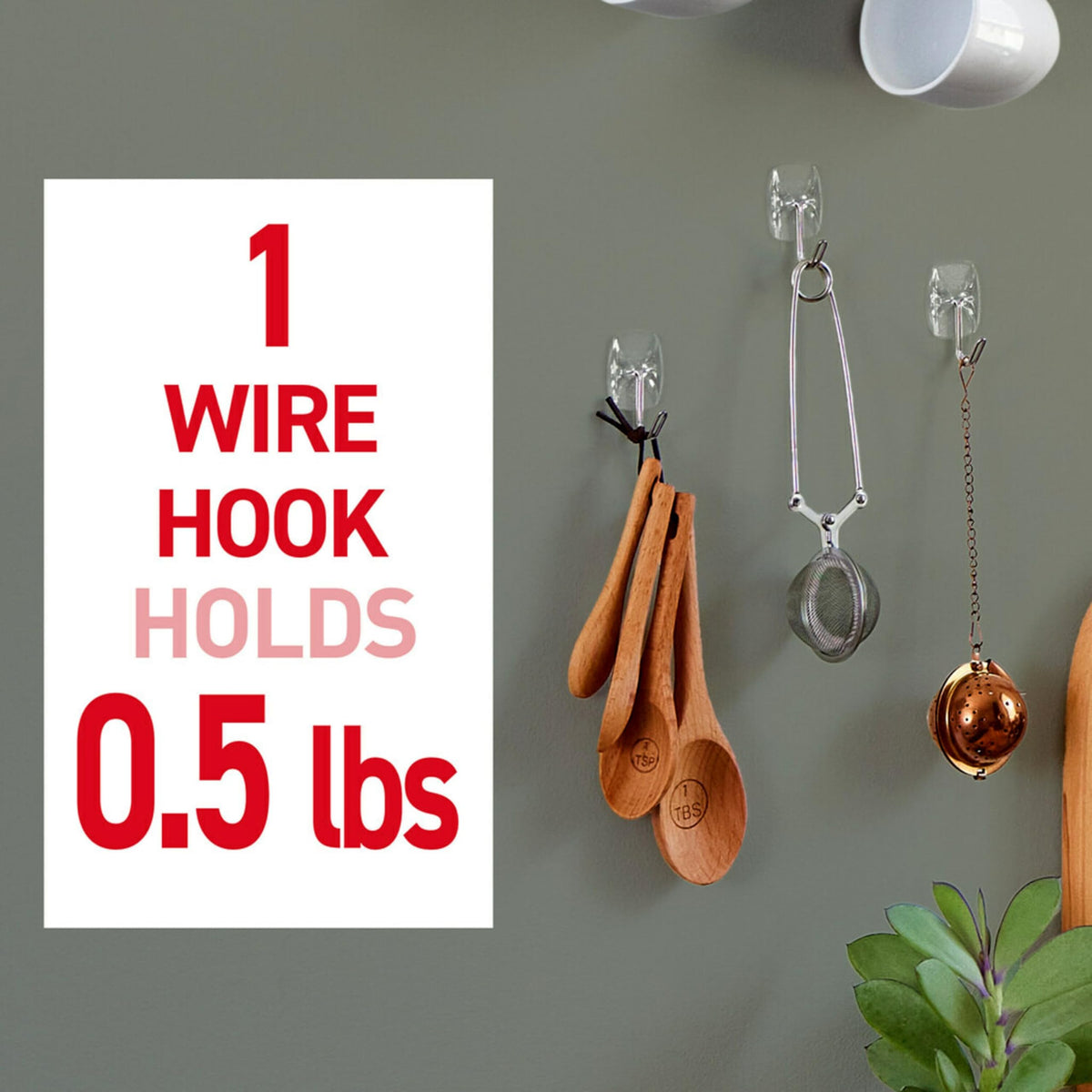Jewelry and accessories hung on Command hooks for quick organization