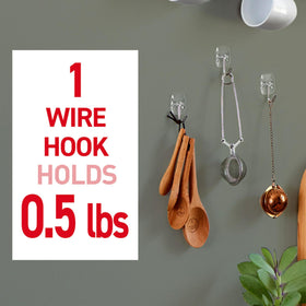 Jewelry and accessories hung on Command hooks for quick organization