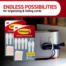 Command Cord Bundlers removal demonstrates clean, damage-free peel without harming surfaces.