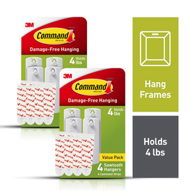 Command damage-free hanging showcases frames without holes or sticky residue.
