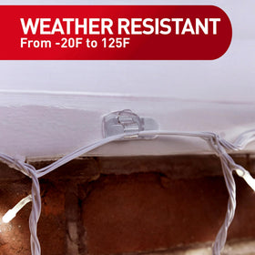 Command door siding clip offering versatile placement for festive lighting.