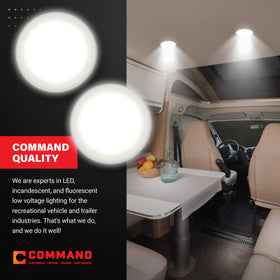 Command Electronics light supports horizontal or vertical mounting for flexible installs.