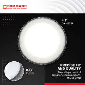 Command Electronics USA-made LED RV light for durable, domestic manufacturing.