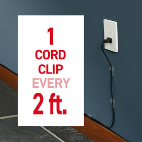 Entertainment center cable organization using Command clips example
