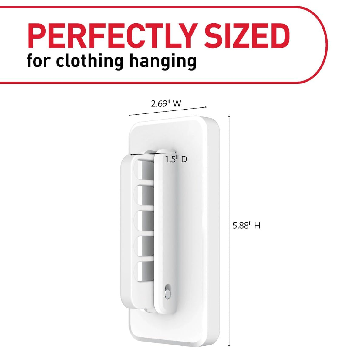Command folding clothes hanger uses adhesive strips for damage-free wall mounting.